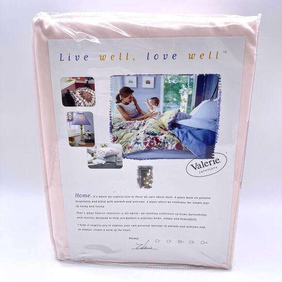 Valerie Interiors Blush Pink Scalloped Embroidered Edge Queen Sheet Set - New - Picture 5 of 6